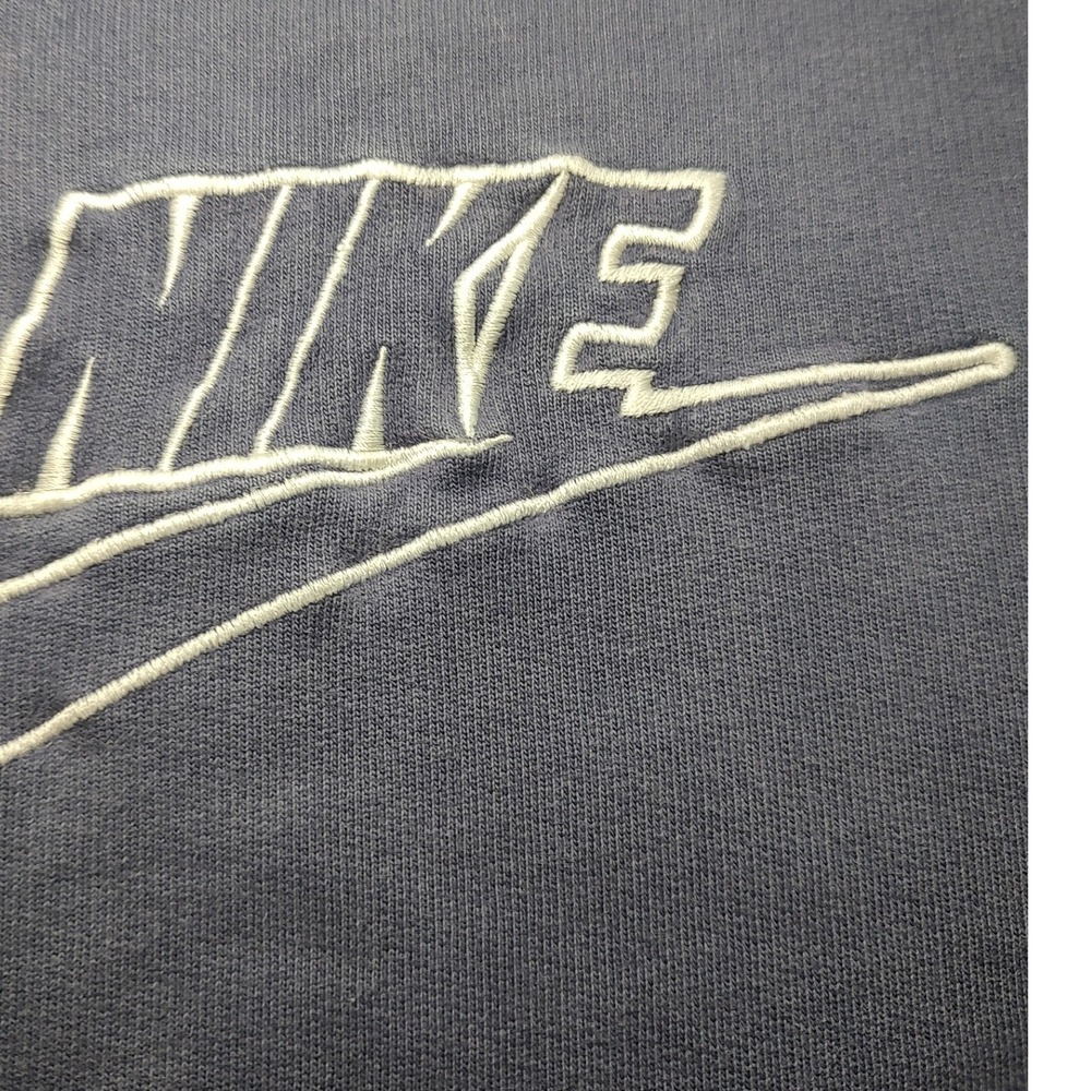 Nike Mens Embroidered Spellout Logo Hoodie Faded with spots Blue Slate Pullover